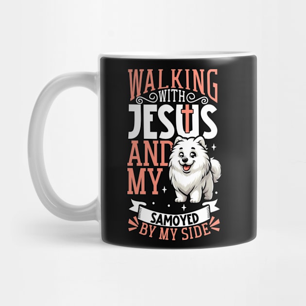 Jesus and dog - Samoyed dog by Modern Medieval Design